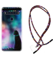 TCL 10L 10 Plus 10SE 20E 20SE 30 L7 Kılıf Boyun Asklı Rasta Silikon Window Cat 1787