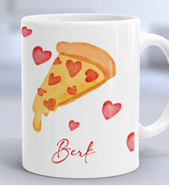 Kişiye Özel Pizza Lover Hediye Kupa Bardak (Beyaz)