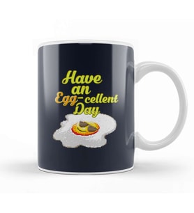 Egg Have An Eggcellent Day Kupa Bardak Porselen