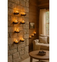 5’li El Figürlü Dekoratif Tealight Mumluk Seti Yapıştırılabilir Hediyelik Mumlar Dahil
