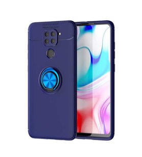 Xiaomi Redmi Note 9 Kılıf Yüzüklü Magnetli Ravel Case (Mavi)