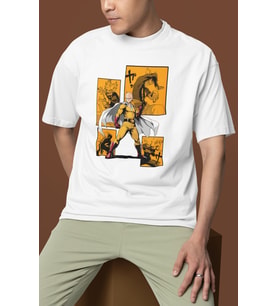One Punch Man Saitama Baskılı Unisex Oversize Anime Dizi Karakter Tişört