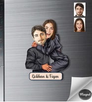 Kişiye Özel Sevgili Ahşap Magnet -44