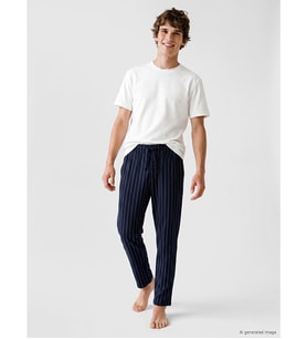 LC WAIKIKI Lacivert Regular Fit Çizgili Erkek Pijama Altı