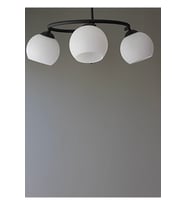 Şık Beyaz Camlı 3'lü Siyah Avize, Modern Salon ve Mutfak Aydınlatması
