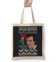 Christmas Alan Partridge Kiss My Face Mistletoe Knit Bez Çanta Uzun Saplı