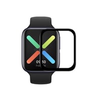 Oppo Watch 41mm Ekran Koruyucu Full Kavisli Tam Kaplayan PPMA (Siyah)