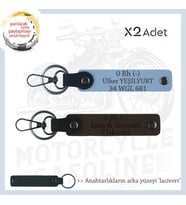 Paket Dağıtıcılarına, İsim Plaka ve 0 Rh (-) Kan Grubu Yazılı, x2' li Anahtarlık, K Kahve-Mavi-Laci (Çok Renkli)
