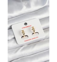Pirinç Gold Renk Yıldız Kadın Küpe 5886