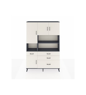 Arges Gardrop 9 Raflı 4 Çekmeceli 4 Kapaklı 132x30x195 Antrasit-Aytaşı