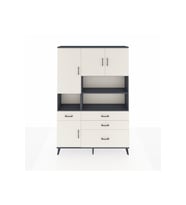 Arges Gardrop 9 Raflı 4 Çekmeceli 4 Kapaklı 132x30x195 Antrasit-Aytaşı