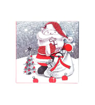 Yılbaşı Noel Baba ve Çam Ağacı Motifli Hediye Kutusu 10x7 cm