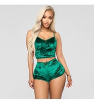 Kadife Pijama Takımı Şort 2'li Set Yumuşak Ev Giyim Loungewear W2001