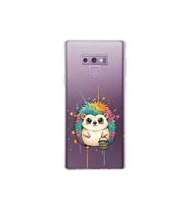 Samsung Galaxy Note 9 ile Uyumlu Splash Kirpi Tasarımlı Şeffaf Silikon Kılıf