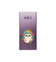 Samsung Galaxy Note 9 ile Uyumlu Splash Kirpi Tasarımlı Şeffaf Silikon Kılıf