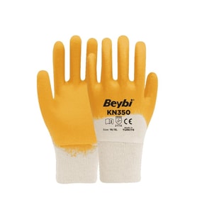 BEYBİ KN350 Pamuk Nitril Aşınma Dirençli Eldiven - N:10 - 12 Adet