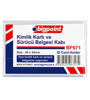 Bigpoint Kimlik, Ehliyet Kabı Yatay Şeffaf 86x54mm x 100 Adet