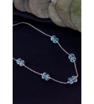 Mavi Topaz Taşı Kolye ( 925 Ayar Gümüş Zincirli)