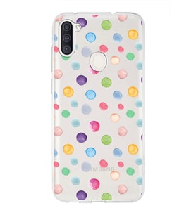 PrintiFy Samsung Galaxy A11 ile Uyumlu 1mm Slim Fit Water Color 6 Baskılı Şeffaf  Kılıf