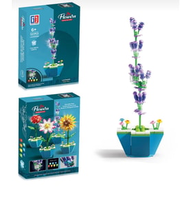 Işıklı Çiçek Lego  Işıklı Çiçekli Lego  161 Parça Mor Lavanta Çiçek Işıklı Lego