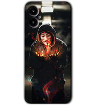 Omix X3 Kılıf HD Desen Baskılı Arka Kapak - V for Fire