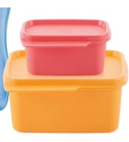 Tupperware Kare Buzdolabı Saklama Kabı 500Ml +160Ml Kırmızı Etiket