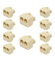 RJ11 2'li Telefon Hat Dağıtıcı Çoklayıcı Splitter SP2022C T Adaptör 10 Adet