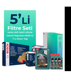 BOSCH Peugeot Boxer 2.2 Dizel Filtre Bakım Seti Castrol Motor Yağlı (2014-2016) 5 Li