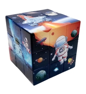 Sihirli Küp Yapboz Uzay Temalı Magic Cube 5.5 x 5.5cm No.5 (Karışık)