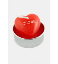 Love Yazılı Kalp Mum