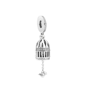 Nur Silver Kuş Kafesi Gümüş Charm NUR-BL01209