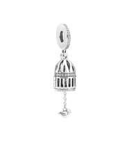 Nur Silver Kuş Kafesi Gümüş Charm NUR-BL01209