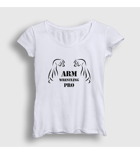 Presmono Kadın Beyaz Arm Wrestling Pro Bilek Güreşi T-Shirt 495520tt (Beyaz)