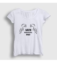 Presmono Kadın Beyaz Arm Wrestling Pro Bilek Güreşi T-Shirt 495520tt (Beyaz)