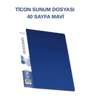 40’lı Sunum Dosyası – Şeffaf Poşet Dosya  Okul, Ofis ve Arşiv Kullanımı Mavi