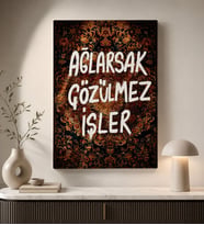 BK Gift Vintage Klasik Sanat Esprili Sözlü Dekoratif Kanvas Tablo - 31