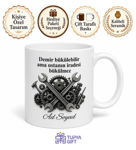 Makine Ustasına Özel Kupa Bardak Hediye Baskılı Porselen Mug