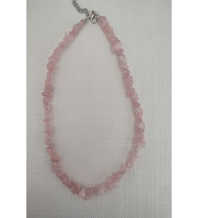 PEMBE KUVARS KIRIKTAŞ DOĞALTAŞ KOLYE
