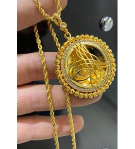 22 AYAR ALTIN KAPLAMA KADIN GOLD HALAT KORDON ZİNCİRLİ DORİKA TUGRA KOLYE