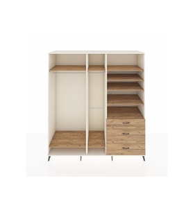 Kronos Dolap 9 Raflı 3 Çekmeceli 3 Askılı 220x59x243 Aytaşı-Çam/Çam