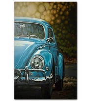 Cakatablo Mavi Volkswagen Tosbağa Flu Arkaplan  MDF Tablo