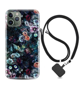 Apple iPhone 11 12 13 14 Pro Max Kılıf Boyun Askılı Silikon Great Flowers 1304