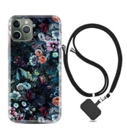 Apple iPhone 11 12 13 14 Pro Max Kılıf Boyun Askılı Silikon Great Flowers 1304