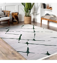 Makine Kaymaz Yıkanabilir Antrasit Geometrik Triko Salon Halısı Mutfak Halısı Koridor Halısı Yolluk 17138K