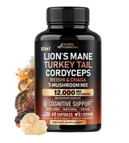Mushroom Supplement 7 Mushroom Complex 12,000 mg 60 Capsules