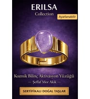 Sertifikalı Şeffaf Mor Akik Doğal Taş Yüzük – Kozmik Bilinç Aktivasyon Ayarlanabilir (Çok Renkli)