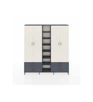 Arges Dolap 13 Raflı 6 Çekmeceli 2 Askılı 220x30x243 Antrasit-Aytaşı/Antrasit