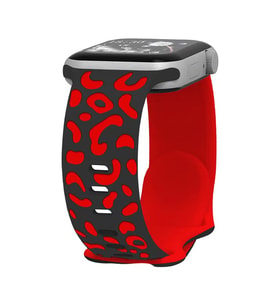 Lexroo Watch 10 42mm KRD-140 Silikon Kordon Strap Kayış - Siyah-Kırmızı