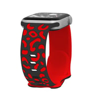 Lexroo Watch 10 42mm KRD-140 Silikon Kordon Strap Kayış - Siyah-Kırmızı