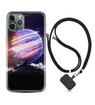 Apple iPhone 11 12 13 14 Pro Max Kılıf Boyun Askılı Silikon Super Planet 1797